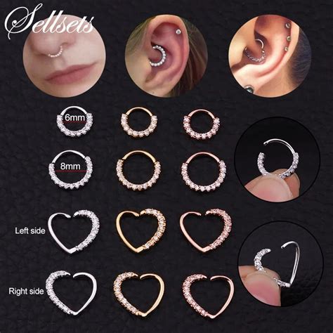 Jewelry And Watches Septum Ring Twisted Nose Ringdaith Piercingcartilagehelixtragusear Hoop