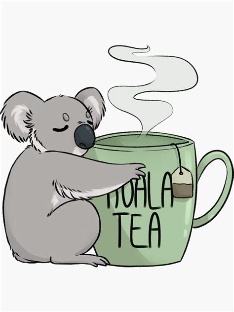 Koala Tea Sticker By Lunaleth Redbubble