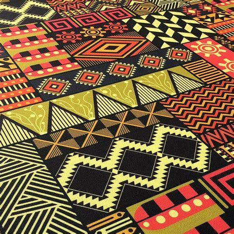 Tribal African Upholstery Fabric By The Yard Red Boho Ethnic Etsy