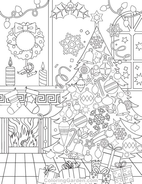 Christmas snow scenes coloring pages. Pin on Adult Coloring Pages at ColoringGarden.com