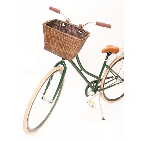 Retrospec Bicycles Cane Woven Rectangular Toto Basket With Authentic