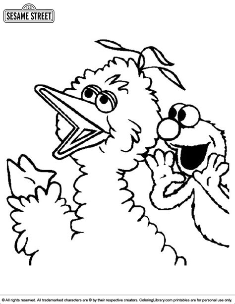 Sesame Street Free Coloring Page For Children Coloring Library