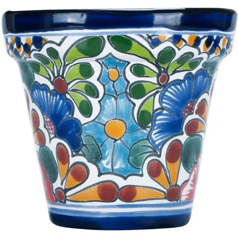Hand Painted Flower Pots Mexican Garden Pottery For Sale