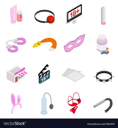 Sex Icons Isometric 3d Style Royalty Free Vector Image