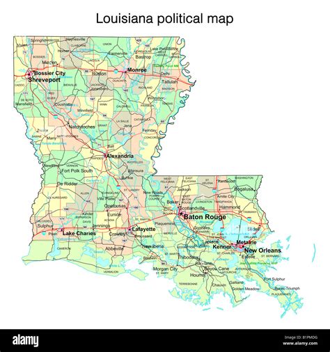 State Map Of Louisiana
