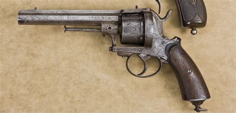 Large Frame Engraved Belgian Pinfire Revolver 44 Cal 5 12 Octagon