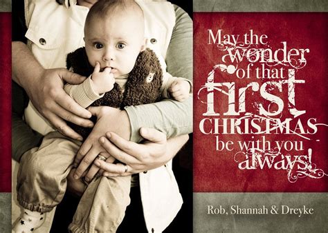 Cute Card Quote Christmas Photo Cards Babys First Christmas Card