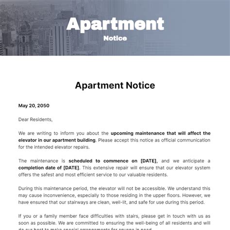 Apartment Notice Template Edit Online And Download Example