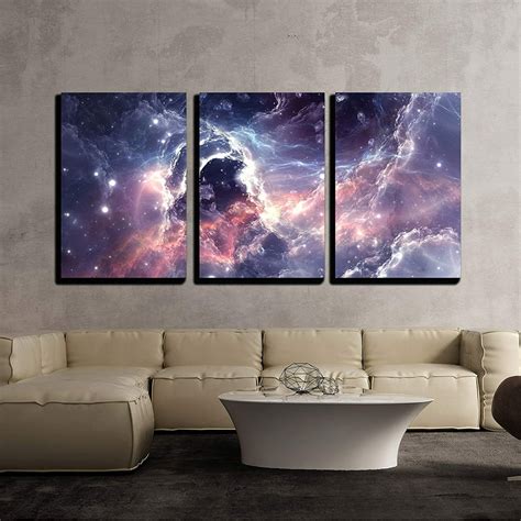 Wall26 3 Piece Canvas Wall Art Plasmatic Nebula Deep Outer Space