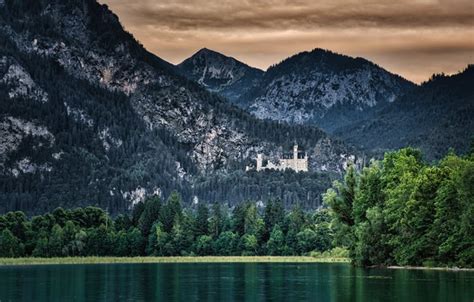 Wallpaper Mountains Lake Trees Germany Forest Castle Bayern