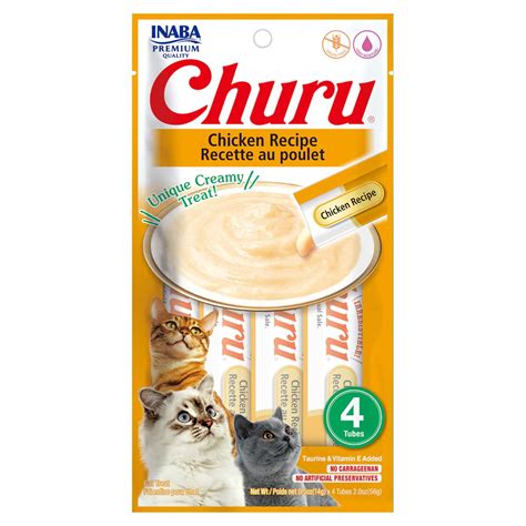 Inaba Churu Creamy Puree Chicken Recipe Cat Treat Tubes 4 Pack 56gm 319