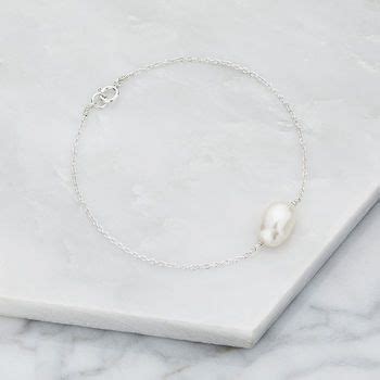 Delicate Silver Rose Or Gold Large Pearl Bracelet By Lily Roo
