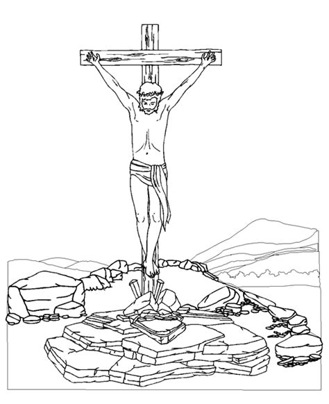 Crucifixion Of Jesus Coloring Page Sermons4kids