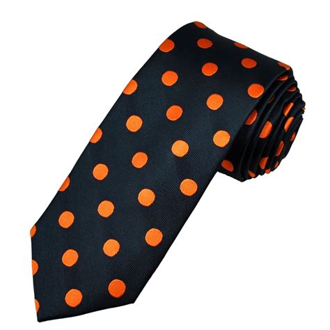 Tresanti Navy Blue And Orange Polka Dot Silk Mens Tie From Ties Planet Uk