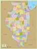 Buy Illinois Zip Code Map With Counties (48″ W x 64″ H)