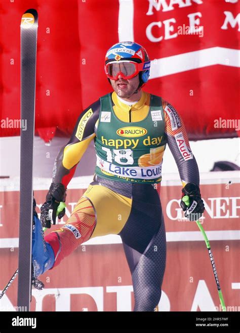 Canadas Jan Hudec Reacts In The Finish Area Following His Run In At