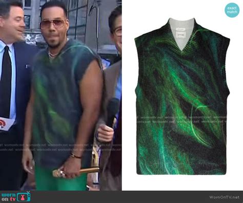 Wornontv Romeo Santoss Green Print Vest On Today Clothes And