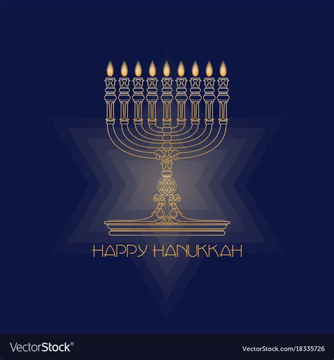 Happy Hanukkah Jewish Holiday Hanukkah Greeting Vector Image