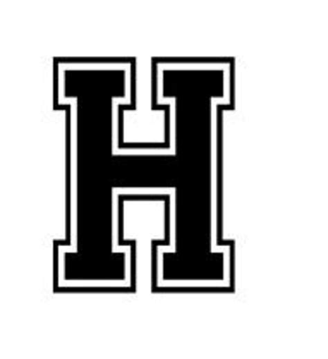 Letter H Varsity Lettering Vinyl Decal