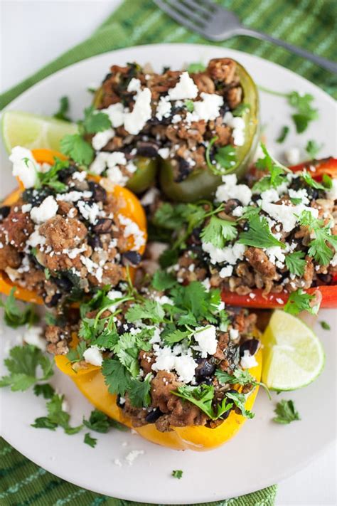 Southwest Turkey And Black Bean Stuffed Peppers Dan