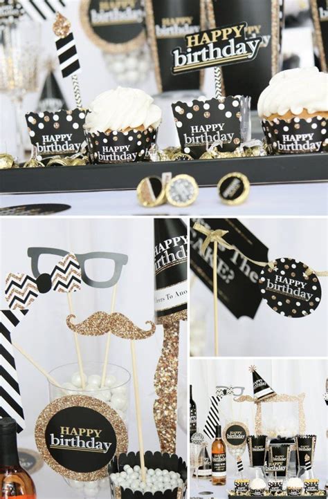 Make sure people have clear instructions on how they can attend. Adult Birthday Party Supplies - Black and Gold Party Theme ...