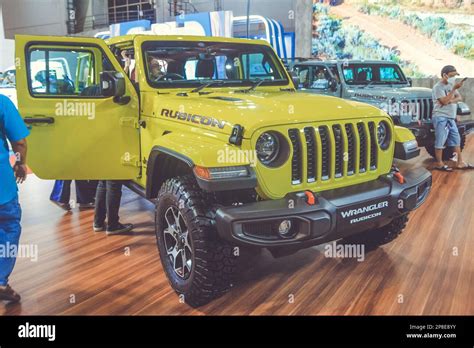 Yellow Jeep Wrangler Rubicon Stock Photo Alamy