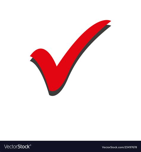 Red Check Mark Icon Tick Symbol In Red Color Vector Image
