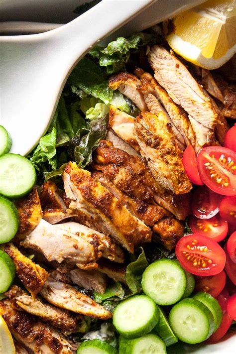 Place a rack in the center of the oven and preheat the oven to 350 degrees f. Chicken Shawarma Salad - Hungry by Nature