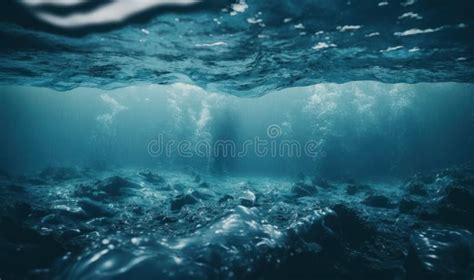 Ethereal Deep Blue Sea Water Texture For Dreamy Backgrounds Stock
