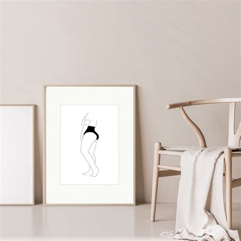 Woman One Line Drawing Female Figure Wall Art Nude Art Etsy