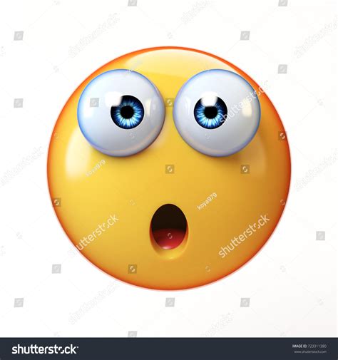 Surprised Emoji Isolated On White Background Stock Illustration