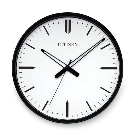 Citizen Gallery Circular Black Frame Wall Clock With White Dial