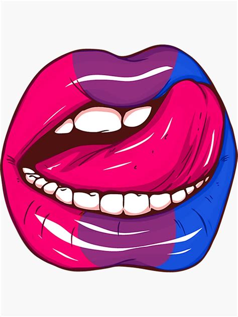 Bi Pride Flag Lgbt Party Retro Lips Sticker For Sale By Grindstore Redbubble