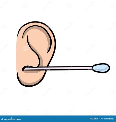 Cleaning The Ears Hygienic Ear Stick Stock Illustration Illustration