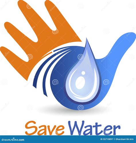 Save Water Logo Stock Vector Image 55710897