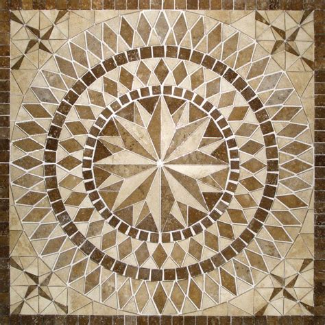 Msi Del Sol Medallion 36 In X 36 In Travertine Floor And Wall Tile