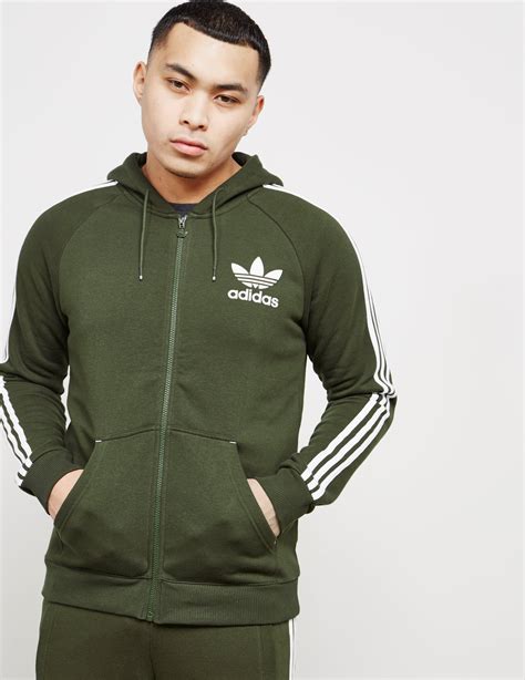 Adidas Originals Cotton Mens California Full Zip Hoodie Cargowhite In