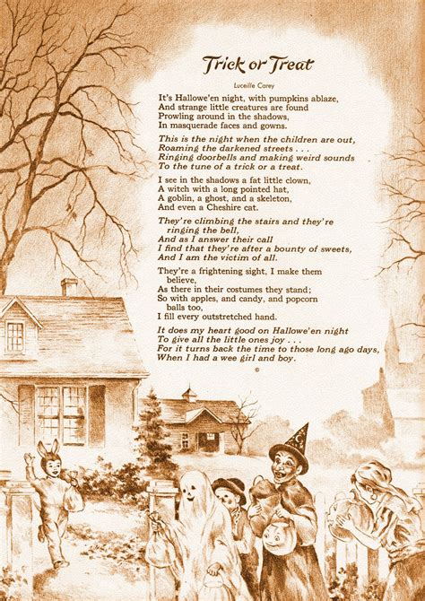 Halloween Ideals 1964 Halloween Poems Halloween Prints