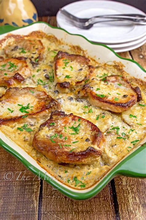 Arrange the potatoes and onions in a 9×13 inch baking dish. Pork Chops & Scalloped Potatoes Casserole - The Midnight ...