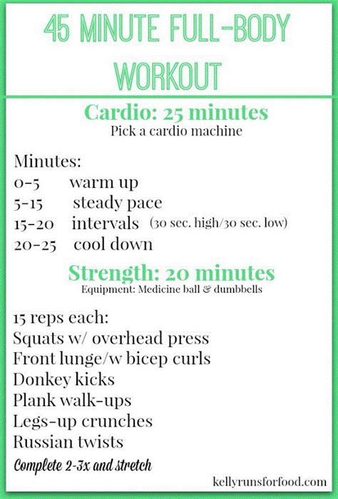 An Image Of A Workout Plan With The Words 15 Minute Full Body Workout