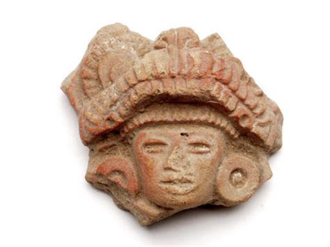 Ceramic Human Figure Head Fragment Mesoamerican Zapotec Gilcrease