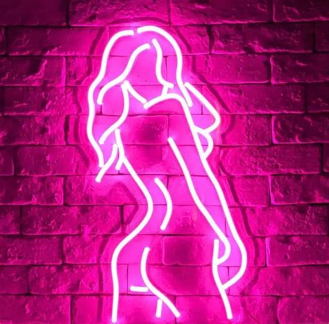 Lady Body Led Neon Light Sign Girl Female Model Acrylicwall Etsy