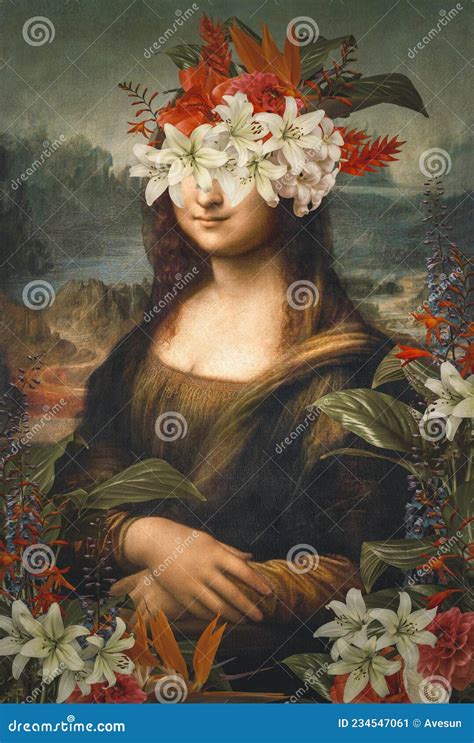 Abstract Art Collage Of Leonardo Da Vinci Portrait Of Mona Lisa Del