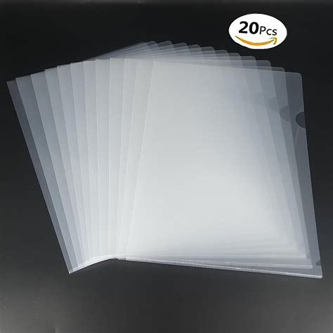 L Type Plastic Folder Safe Project Pockets Transparent Clear Document
