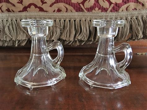 Votive candle holders for weddings. Vintage Colonial Pressed Glass Candle Holder with Handles ...