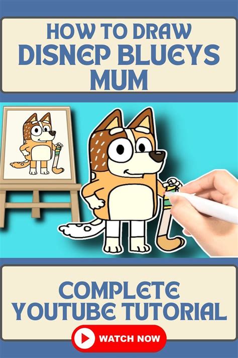 How To Draw Disney Blueys Mum Play With Rocky In 2022 Kids Learning