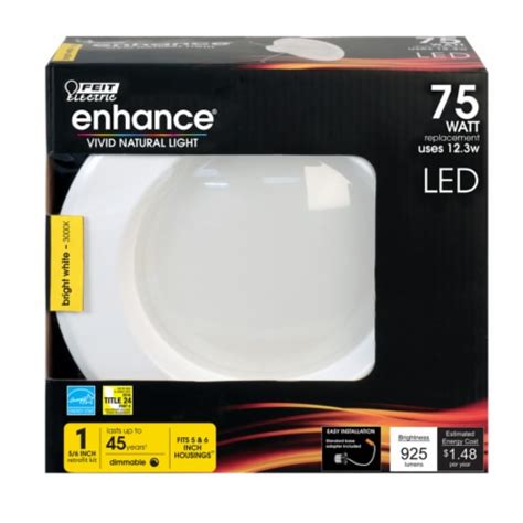 Feit Electric Enhance Bright White 5 6 In W LED Dimmable Recessed
