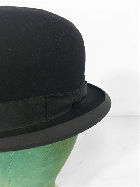 Vintage 20s Stetson Derby Hat Black Bowler Size 7 18 Etsy
