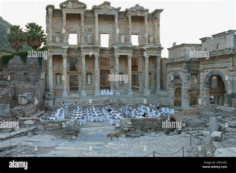 Ancient Roman Building Ruins In Ephesus Anatolia Turkey Stock Photo