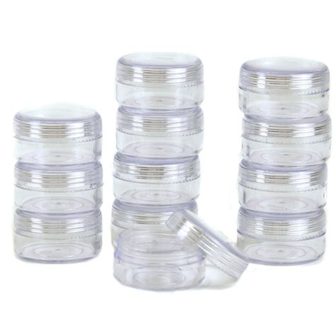 Storage Round Clear Container With Screw Lids For Small Items Organizer